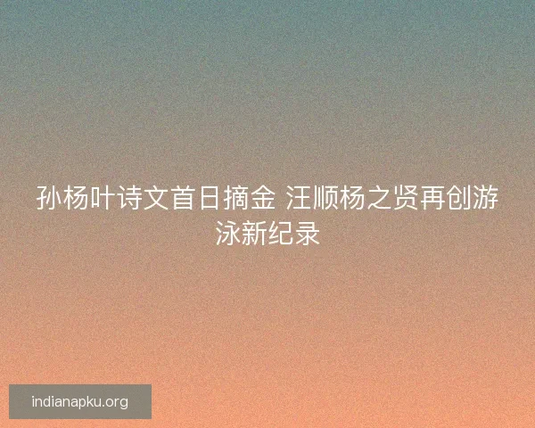 孙杨叶诗文首日摘金 汪顺杨之贤再创游泳新纪录